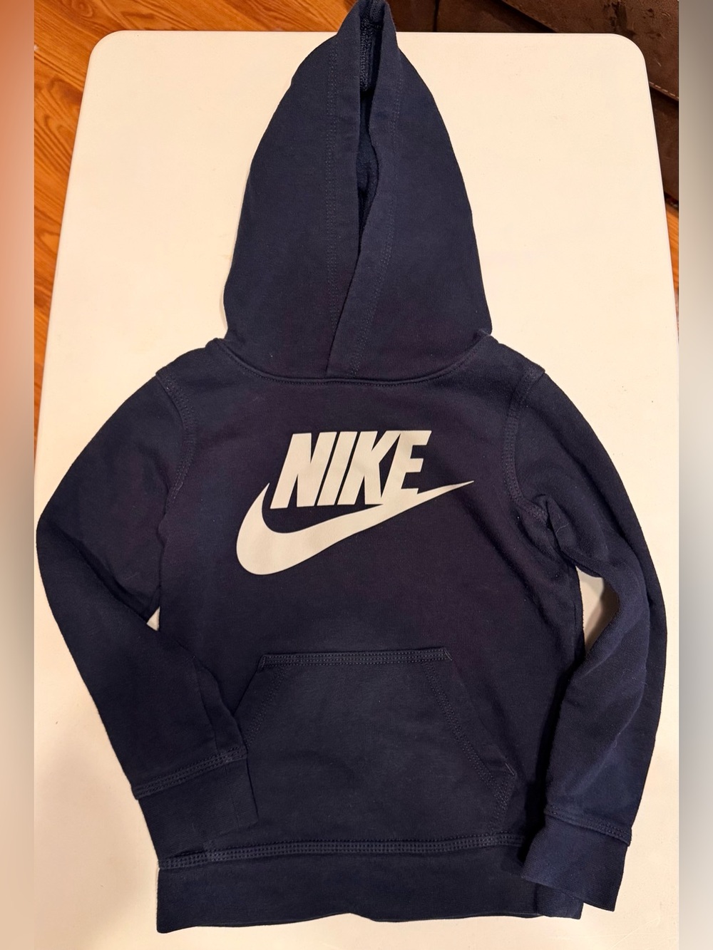 Nike Kids' 4T Navy Hoodie with White Logo